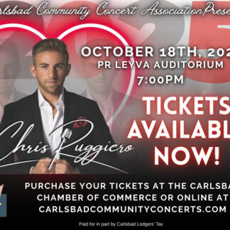 Carlsbad Community Concert Association Presents, Chris Ruggiero "Teenage Dreams And Magical Moments!"