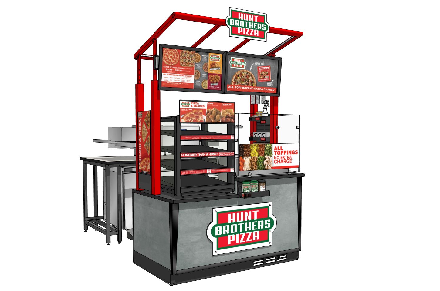 Hunt Brothers Pizza Inside La Tienda..Enjoy 3-12" Pizza's..Up To 10 Toppings And Your Choice Of Crust!